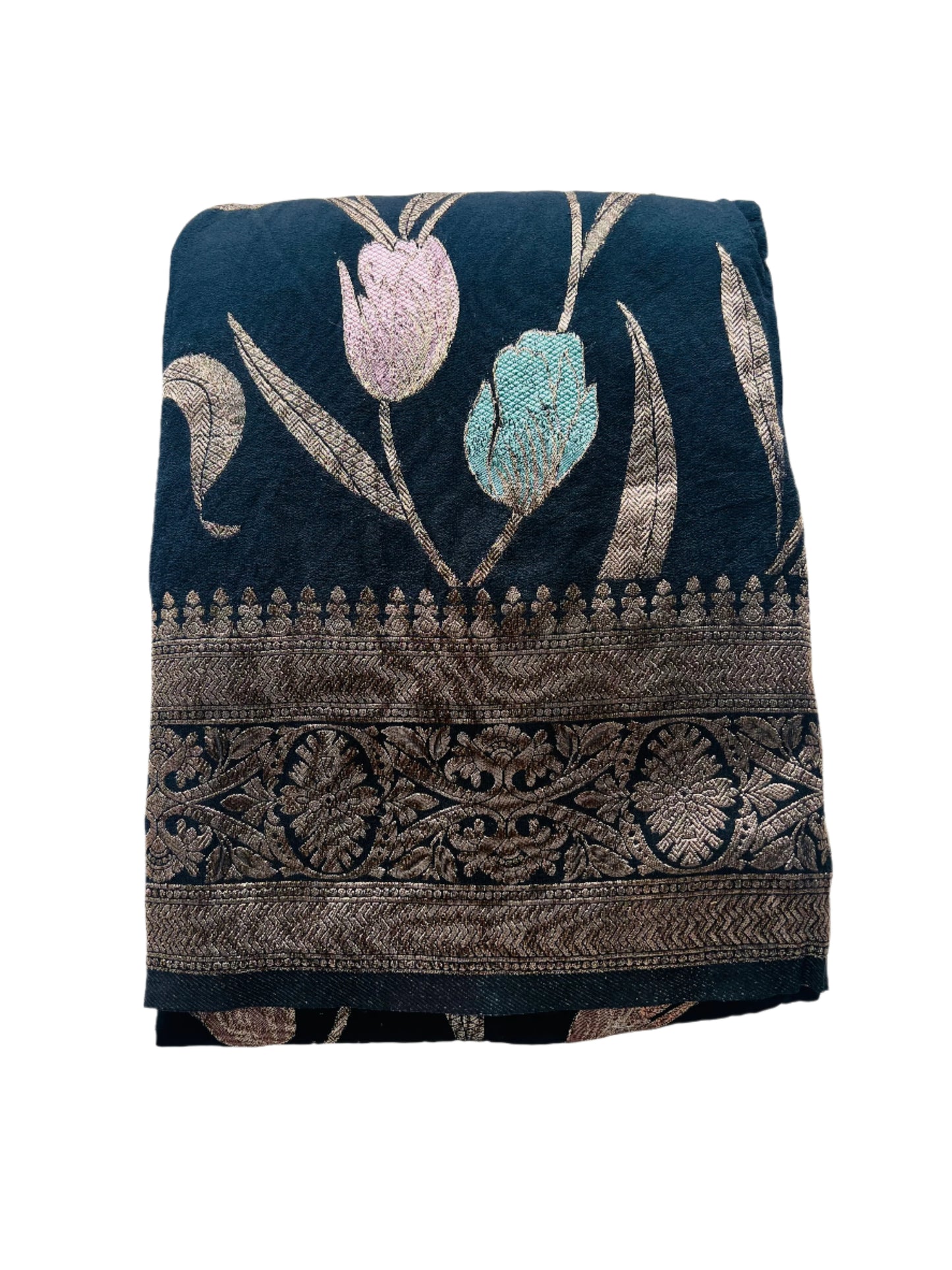 Designer Saree- Black Tulip