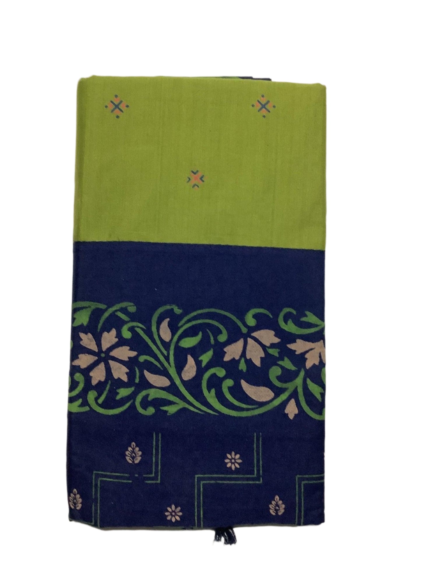 Cotton saree green - Indiakart Boutique
