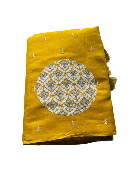Designer Saree- Mustard