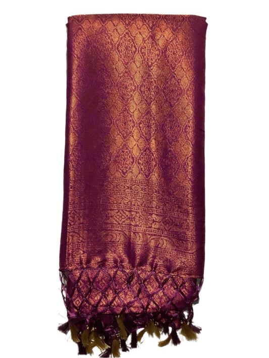 Art silk fancy saree wine - Indiakart Boutique