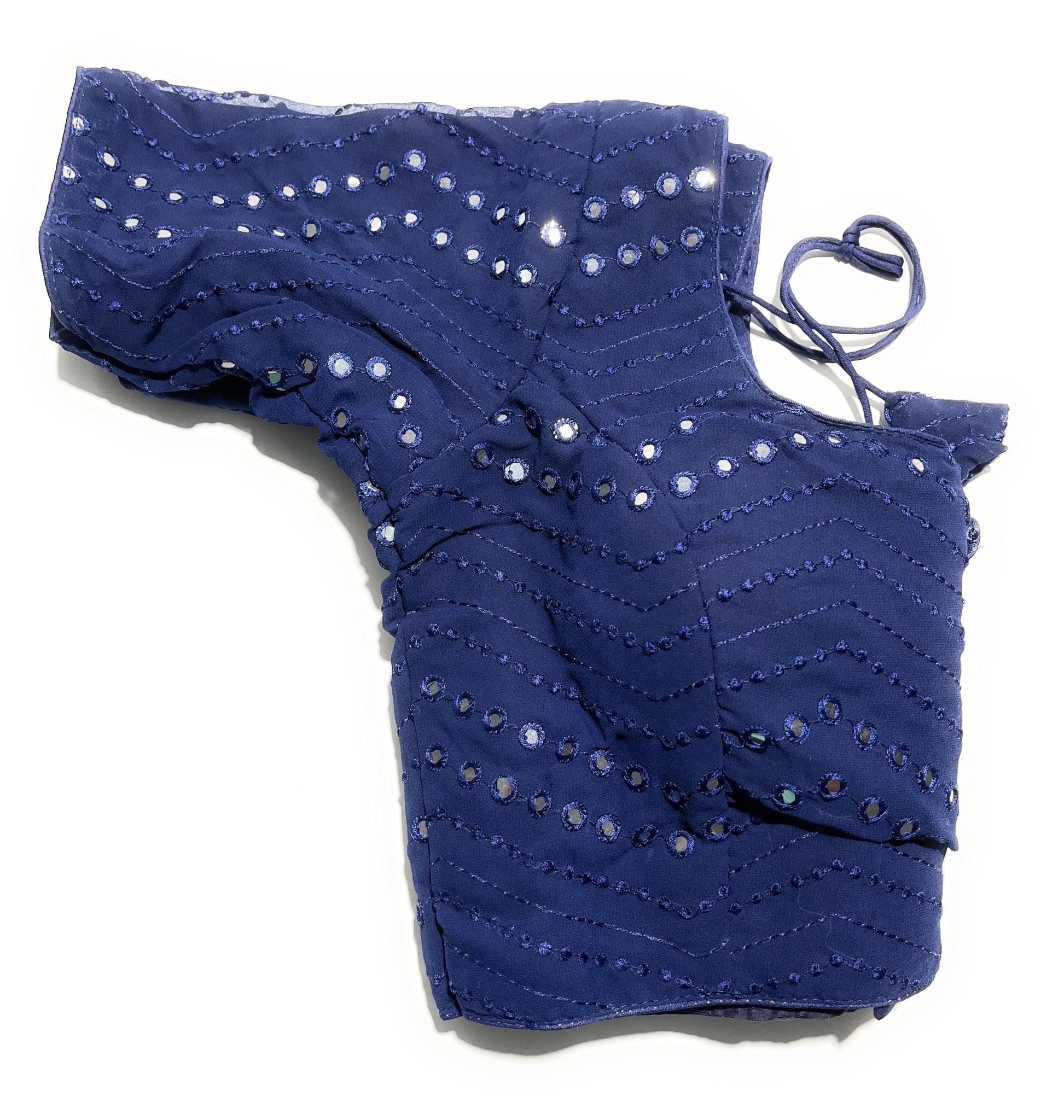Georgette foil mirror readymade blouse - Indiakart Boutique