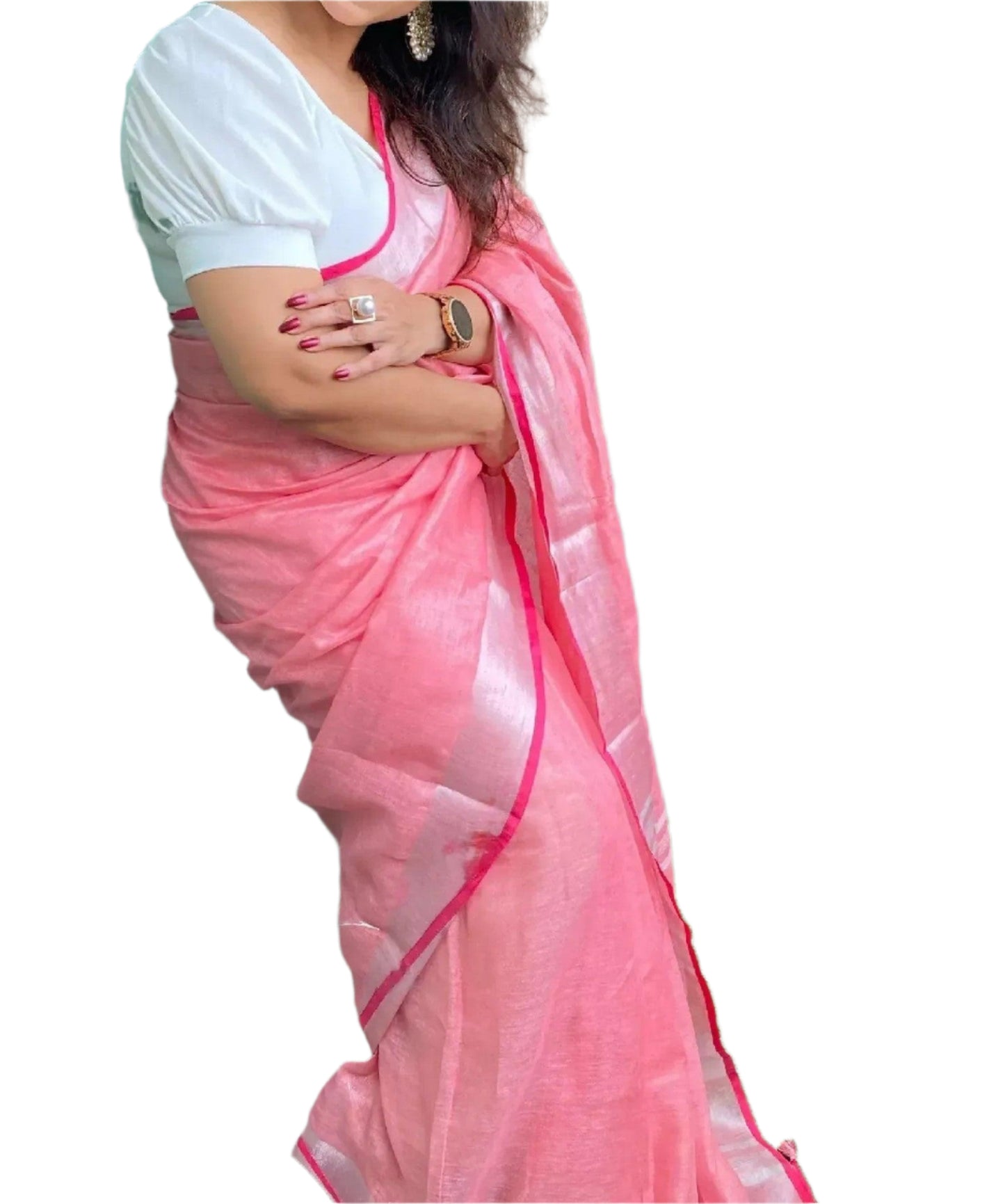 Linen saree - Indiakart Boutique